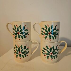 Lenox Christmas mugs set of 4